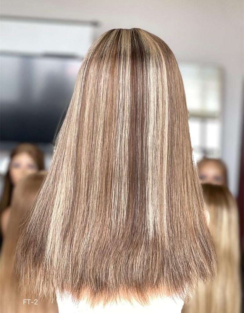 #CAFE Highlight Color 18inch Super Slight Layer HD Lace Top Wig