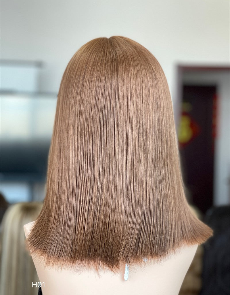 #8 Color 16inch Super Slight Layer Silk Base Wig