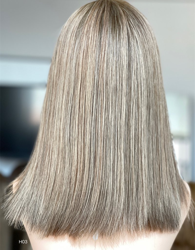 #714 Highlight Color 16inch Super Slight Layer HD Lace Top Wig