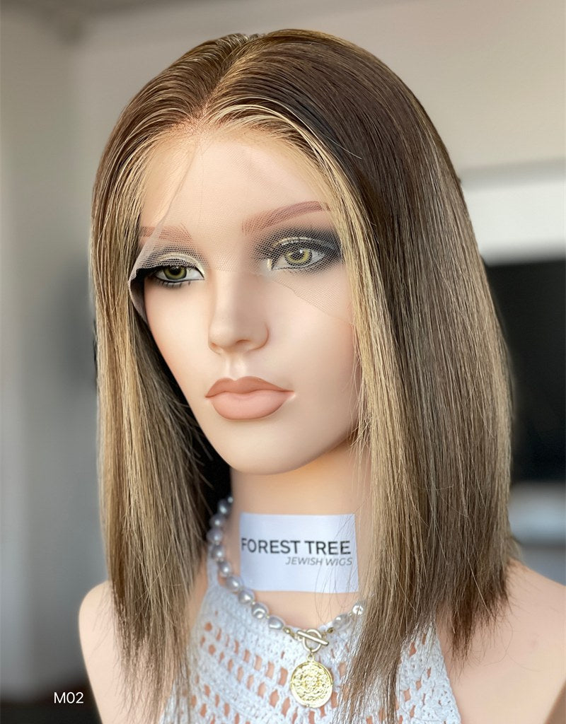 #4/8/12 Highlight Color 13inch Super Slight Layer HD Lace Top Wig