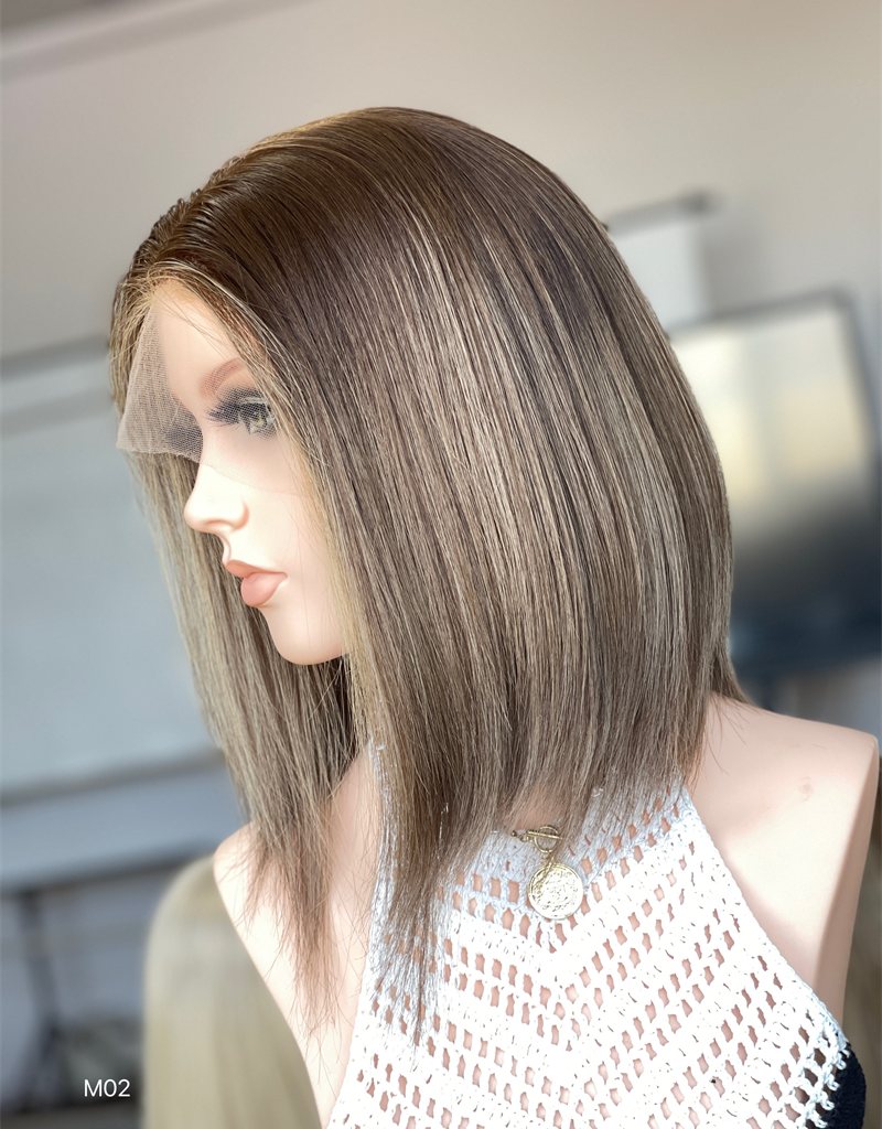 #4/8/12 Highlight Color 13inch Super Slight Layer HD Lace Top Wig