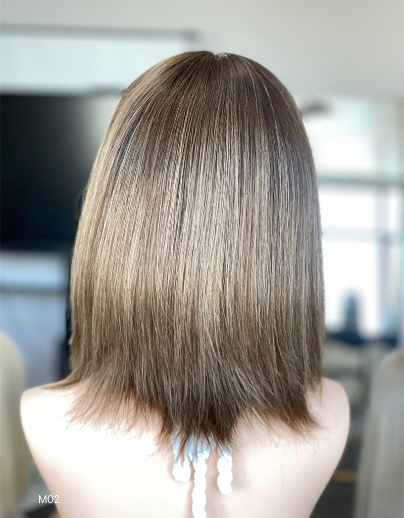 #4/8/12 Highlight Color 13inch Super Slight Layer HD Lace Top Wig