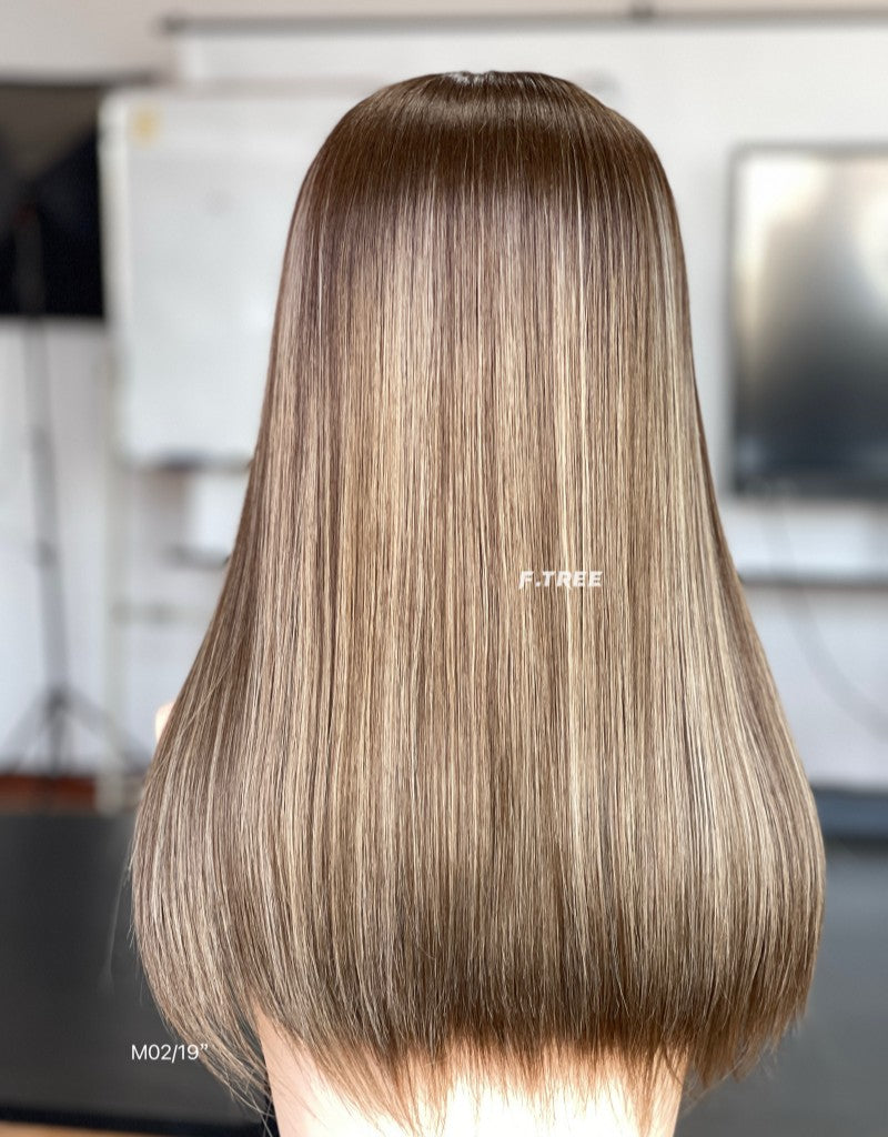 #4/8/12 Color 19inch Super Slight Layer HD Lace Top Wig