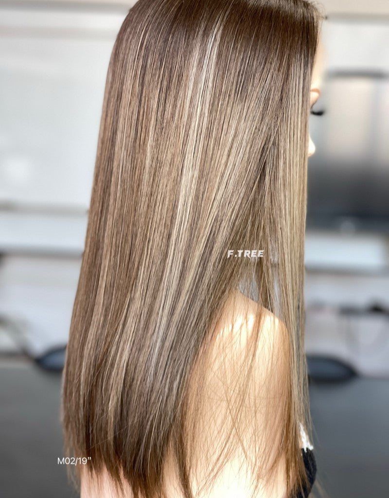 #4/8/12 Color 19inch Super Slight Layer HD Lace Top Wig