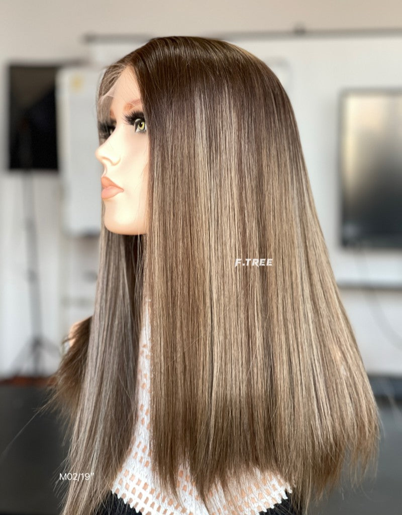 #4/8/12 Color 19inch Super Slight Layer HD Lace Top Wig