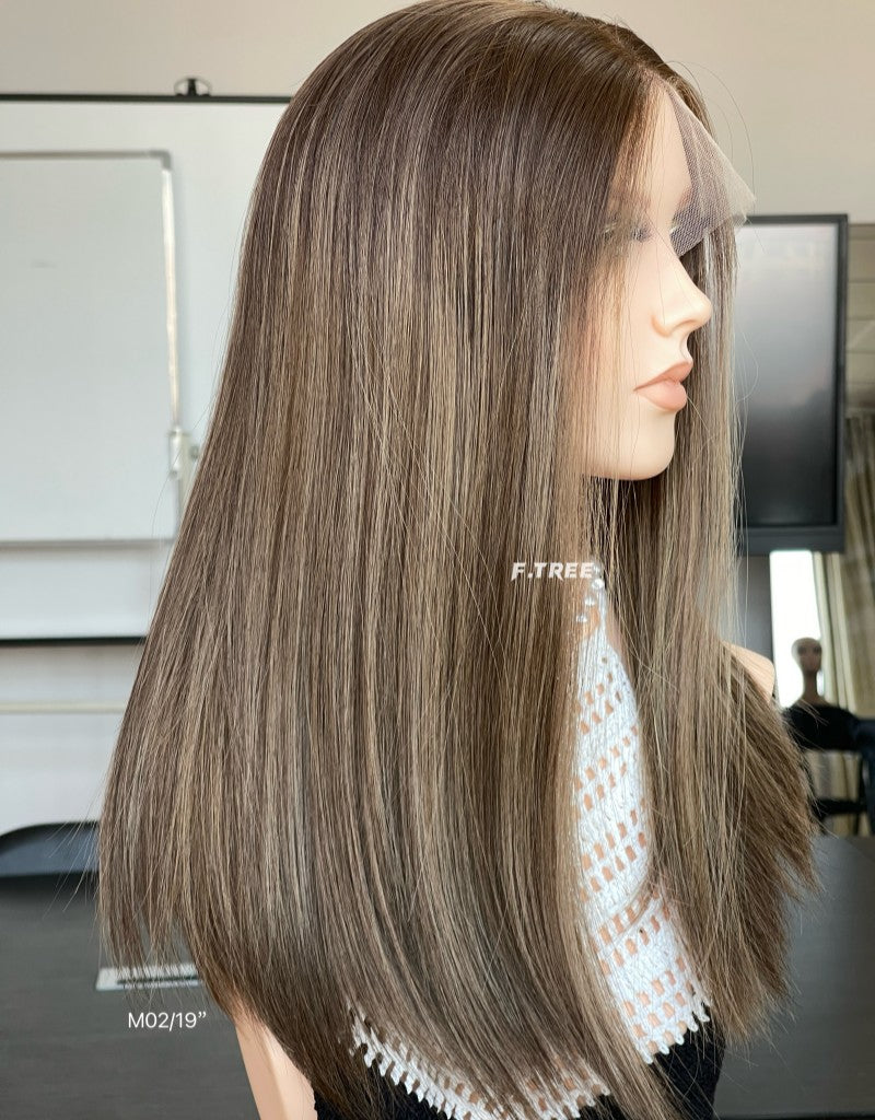 #4/8/12 Color 19inch Super Slight Layer HD Lace Top Wig