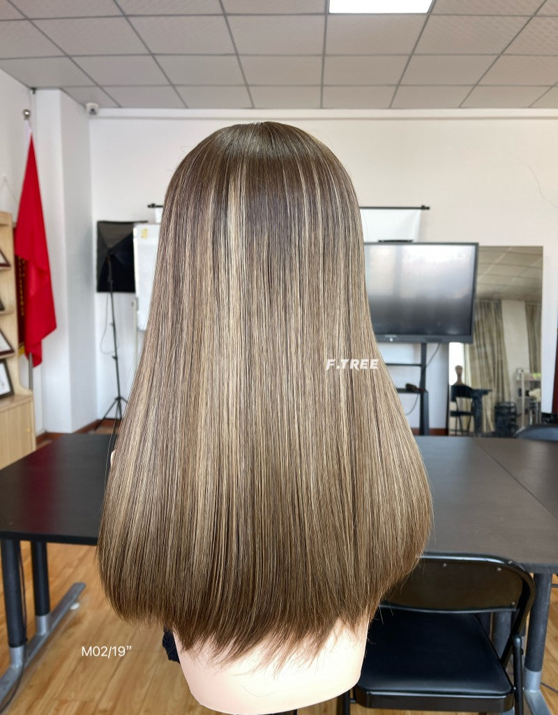 #4/8/12 Color 19inch Super Slight Layer HD Lace Top Wig