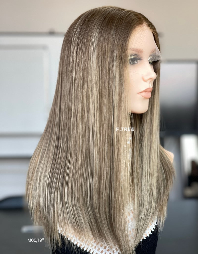 #8/10/16 Color 19inch Super Slight Layer HD Lace Top Wig