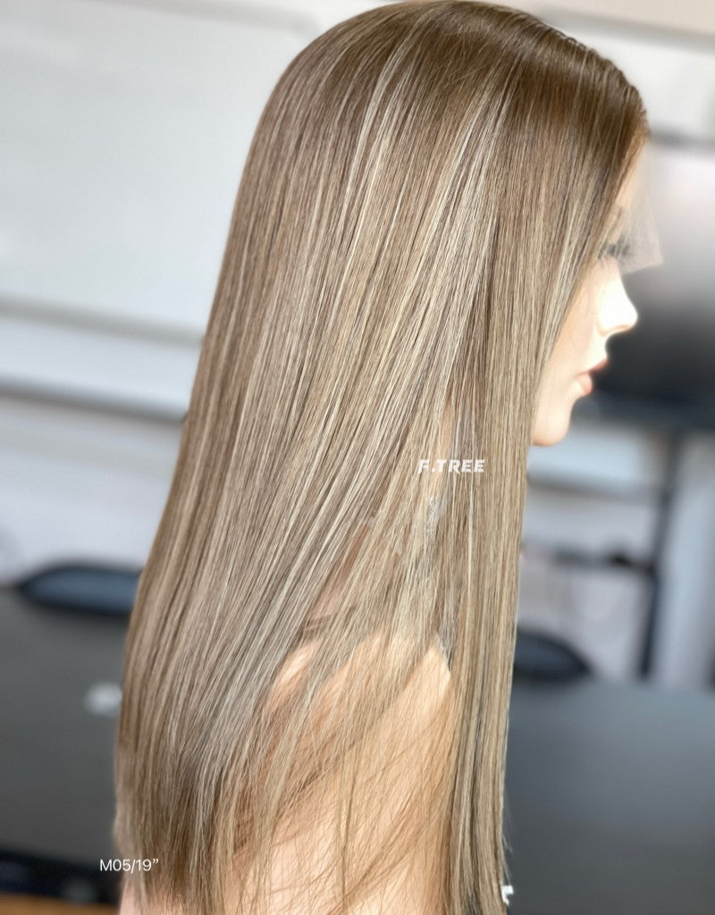 #8/10/16 Color 19inch Super Slight Layer HD Lace Top Wig