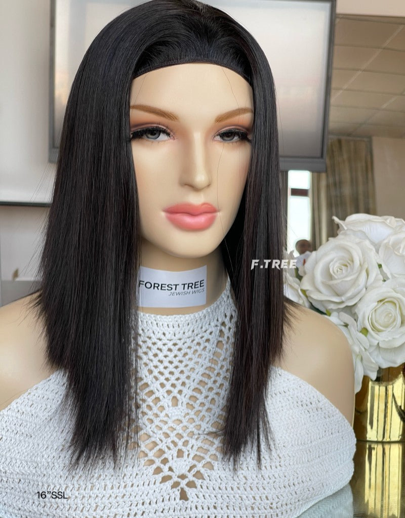 #1B Color 16inch Super Slight Layer Head Band Jewish Wig Band Fall Wig