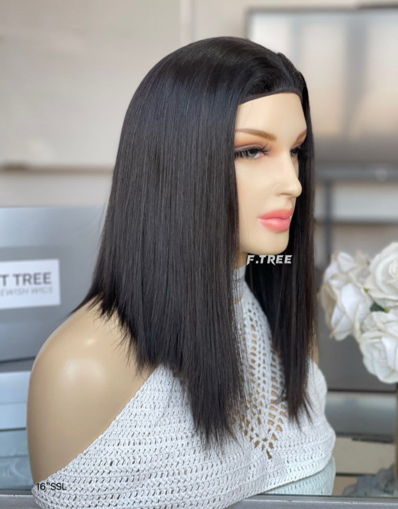 #1B Color 16inch Super Slight Layer Head Band Jewish Wig Band Fall Wig