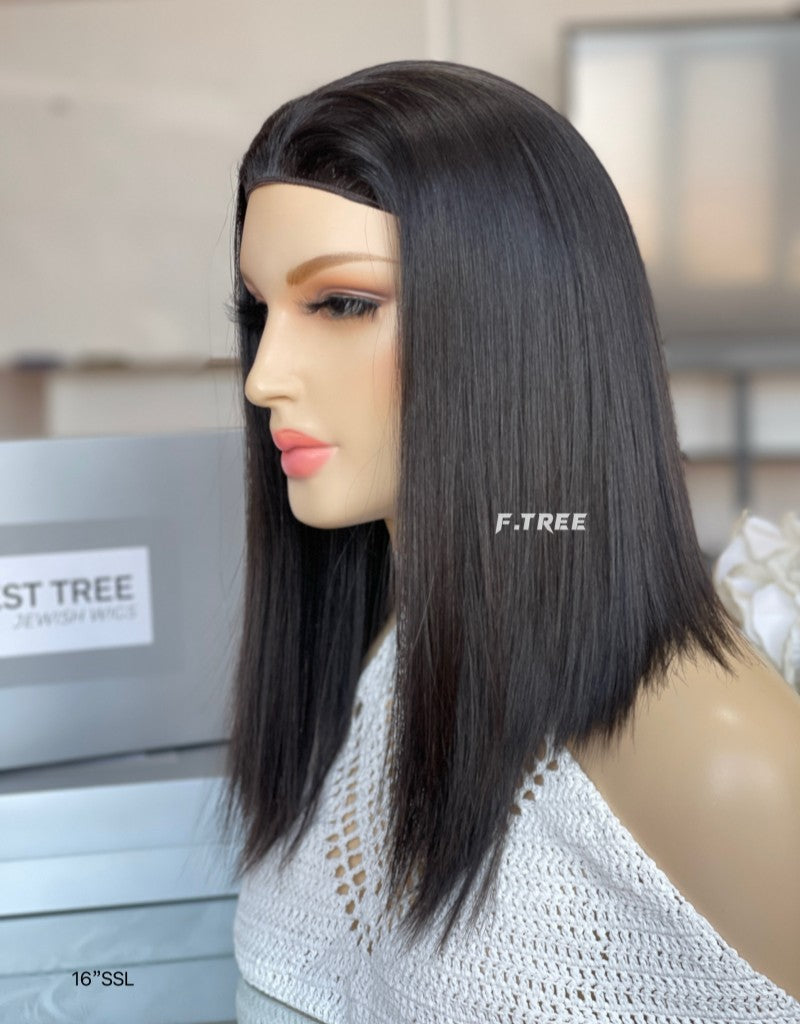 #1B Color 16inch Super Slight Layer Head Band Jewish Wig Band Fall Wig