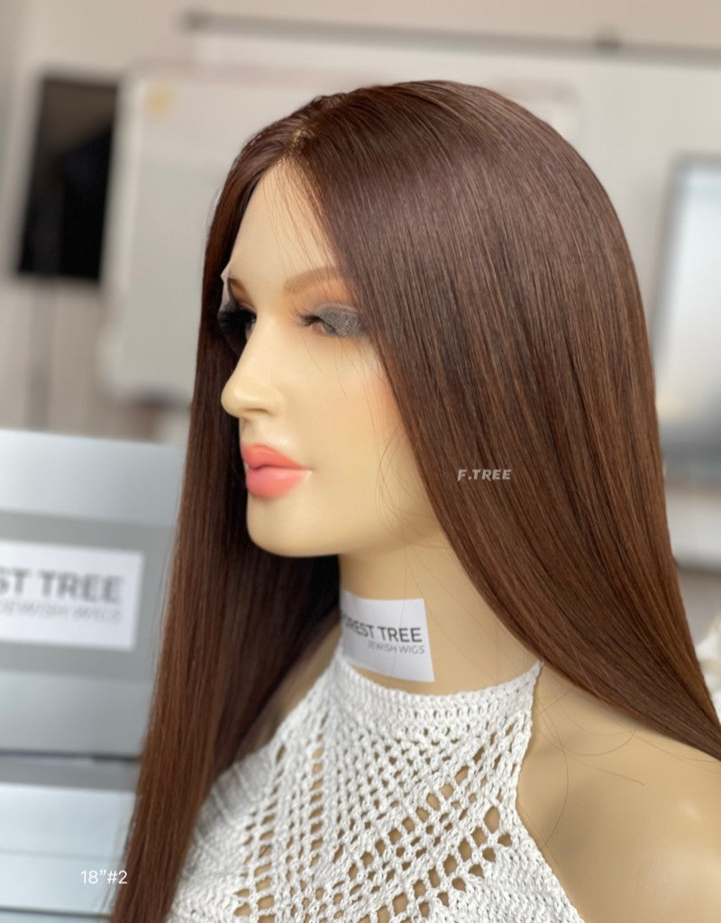 #2 Dark Brown Color 18inch Super Slight Layer HD Lace Top Wig
