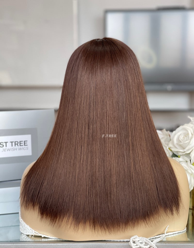 #2 Dark Brown Color 18inch Super Slight Layer HD Lace Top Wig