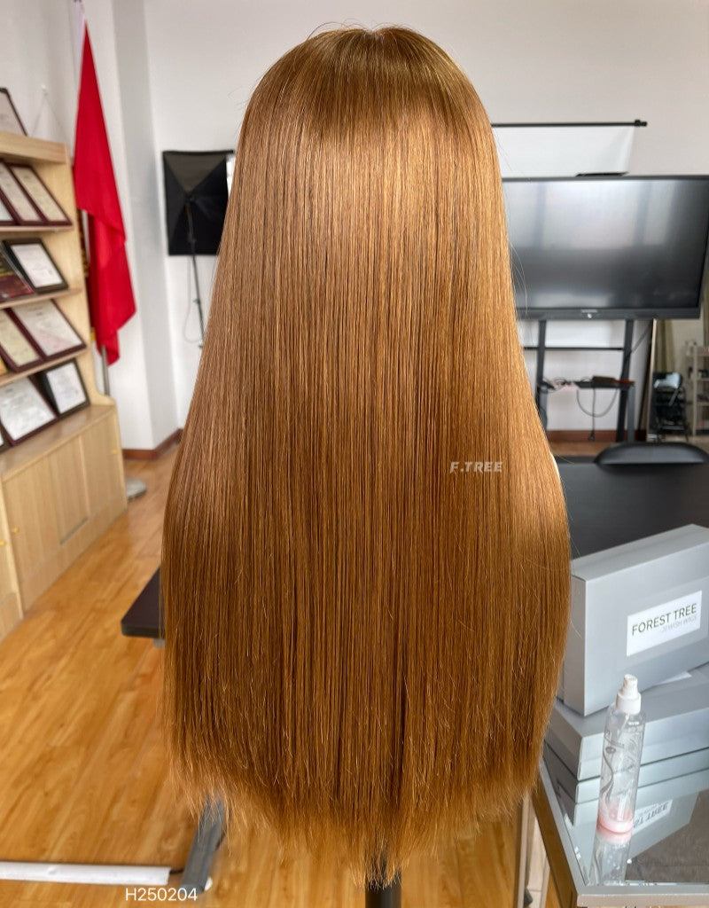 #BB8 Brown Color 24 inch Super Slight Layer HD Lace Top Wig