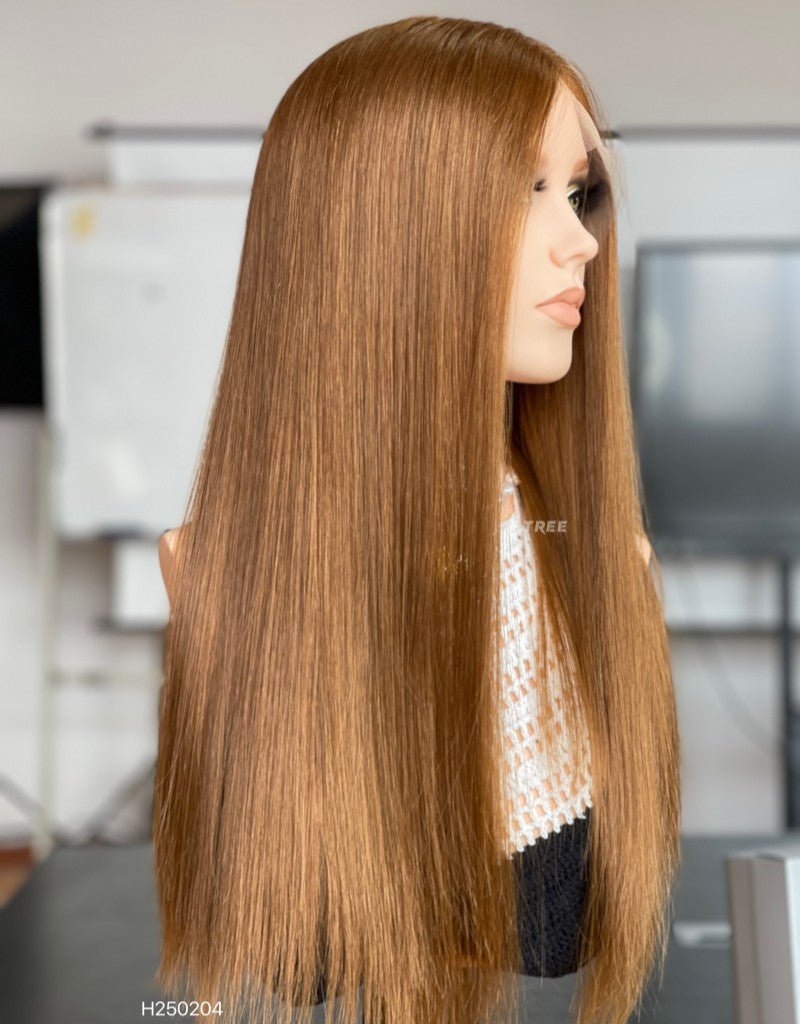 #BB8 Brown Color 24 inch Super Slight Layer HD Lace Top Wig
