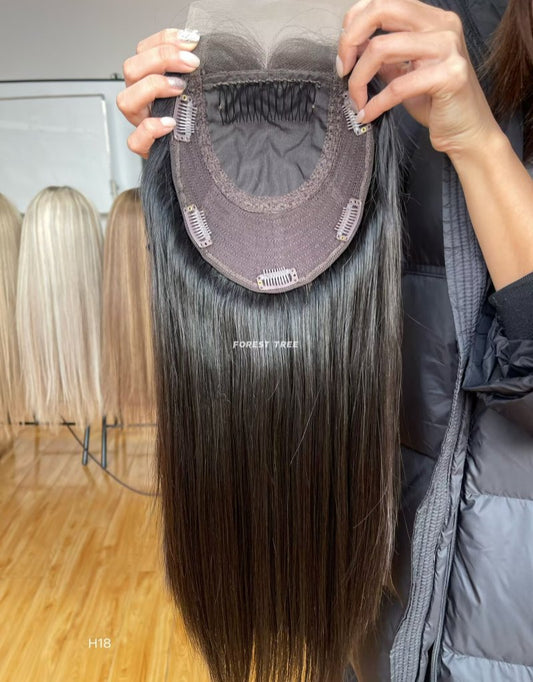 #NC Color 16inch Lace Front 7*7 Silk Base Topper