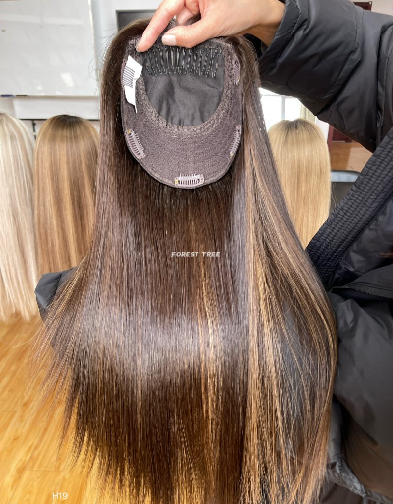 #N4/6 Highlight Color 16inch 7*7inch Silk Base Topper