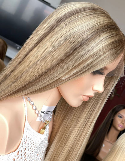 #6244 Highlight Color 20inch Super Slight Layer HD Lace Top Wig