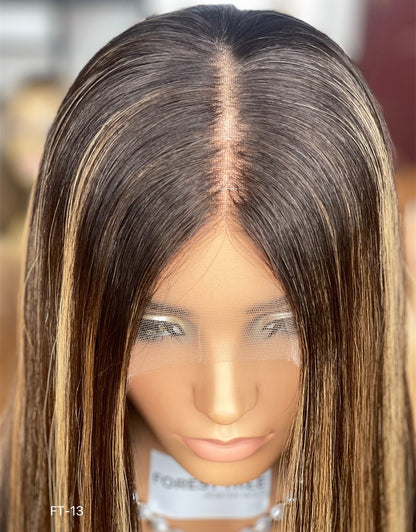 #2/4/8/10 Highlight Color 22inch Super Slight Layer HD Lace Top Wig