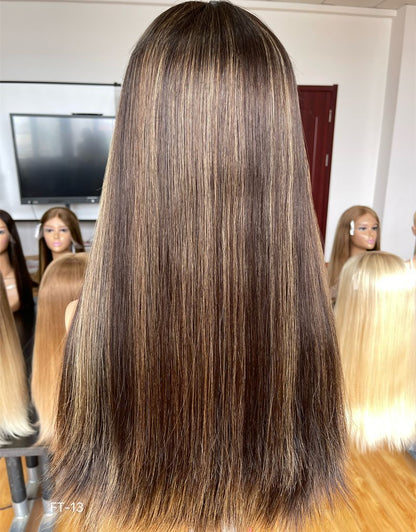 #2/4/8/10 Highlight Color 22inch Super Slight Layer HD Lace Top Wig