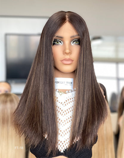 #N4/6 Highlight Color 18inch Super Slight Layer HD Lace Top Wig