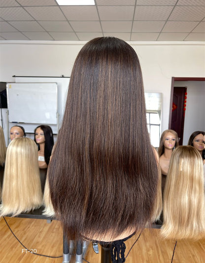 #N4/8 Highlight Color 20inch Super Slight Layer HD Lace Top Wig