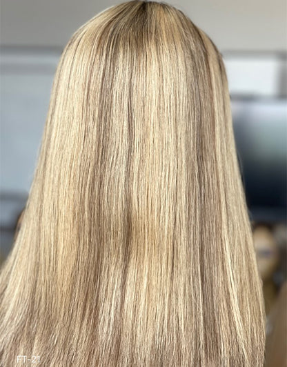 #146 Highlight Color 18inch Super Slight Layer HD Lace Top Wig