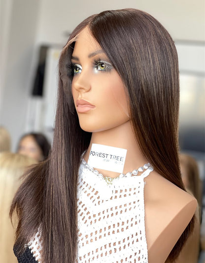 #N4/6 Highlight Color 18inch Super Slight Layer HD Lace Top Wig