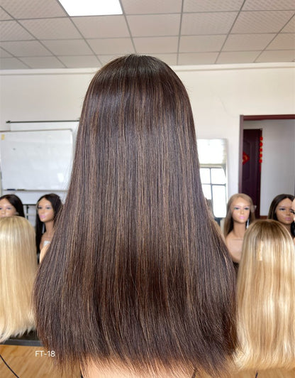 #N4/6 Highlight Color 18inch Super Slight Layer HD Lace Top Wig