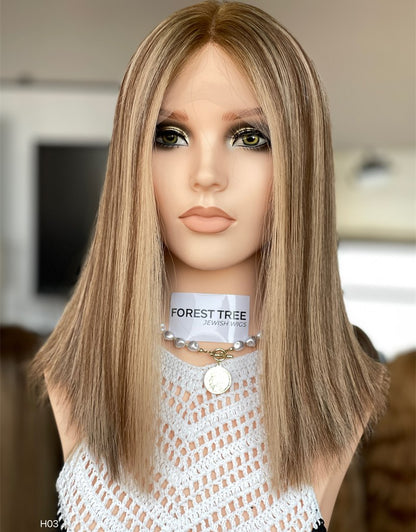 #714 Highlight Color 16inch Super Slight Layer HD Lace Top Wig