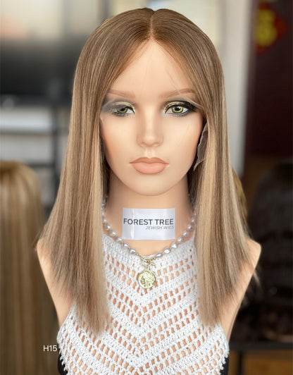 #6/500C/60 Highlight Color 14inch No Layer HD Lace Top Wig