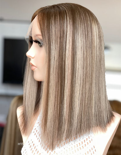 #6/500C/60 Highlight Color 14inch No Layer HD Lace Top Wig