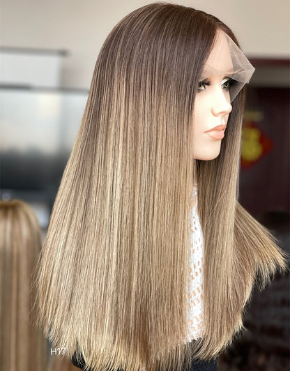 #4B/10 Highlight Color 20inch Super Slight Layer HD Lace Top Wig