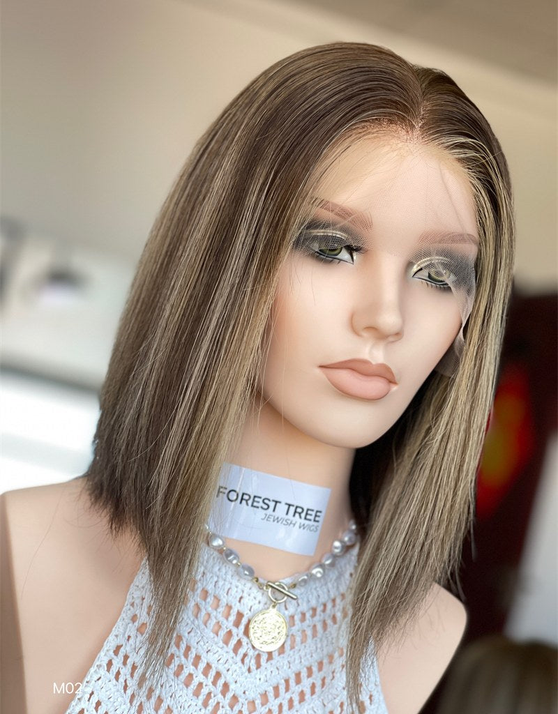 #4/8/12 Highlight Color 13inch Super Slight Layer HD Lace Top Wig