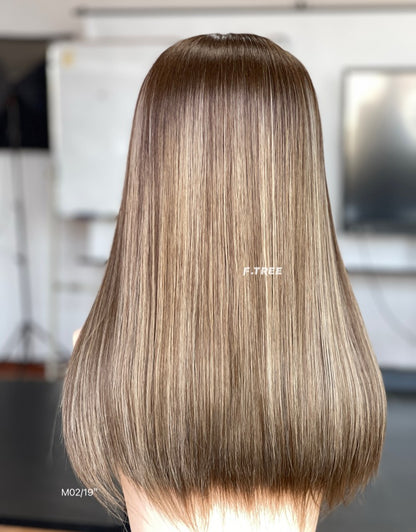 #4/8/12 Color 19inch Super Slight Layer HD Lace Top Wig