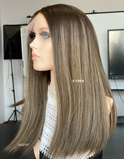 #4/8/12 Color 19inch Super Slight Layer HD Lace Top Wig