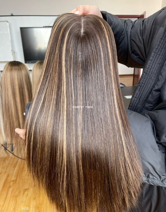 #N4/6 Highlight Color 16inch 7*7inch Silk Base Topper