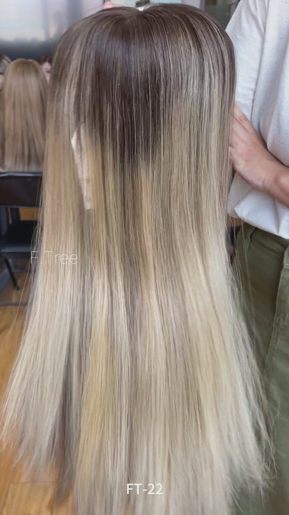 #146 Highlight Color 22inch Super Slight Layer HD Lace Top Wig