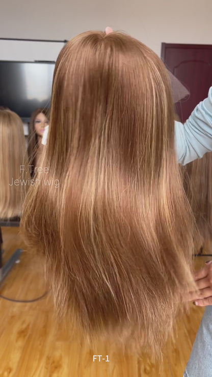 #XC Highlight Color 16inch Super Slight Layer HD Lace Top Wig