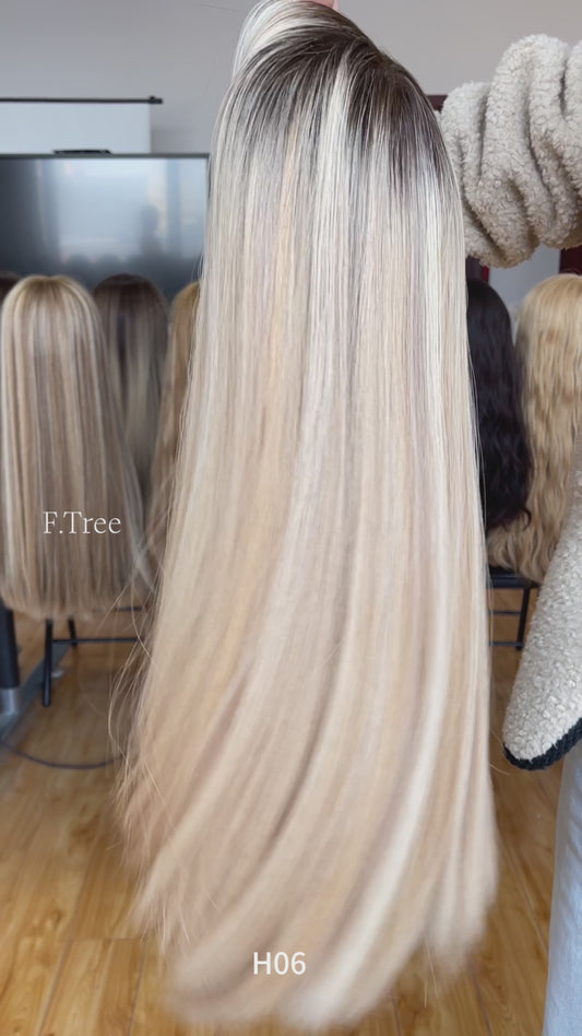 #6/12/24 Highlight Color 24inch Super Slight Layer Silk Base Wig