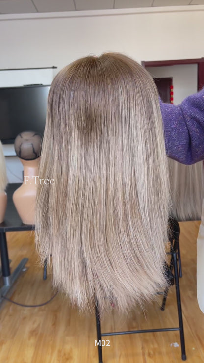 #4/8/12 Highlight Color 13inch Super Slight Layer HD Lace Top Wig